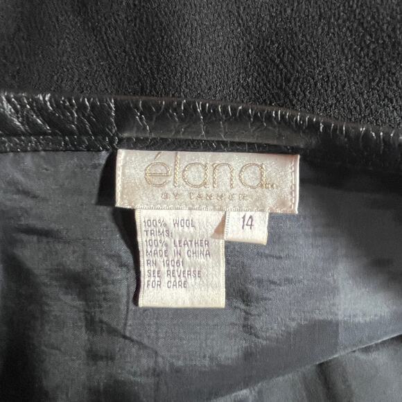 Elana Maxi Skirt Womens 14 Black 100% Wool Leather Trim Pockets Side Zip Casual - Picture 6 of 9